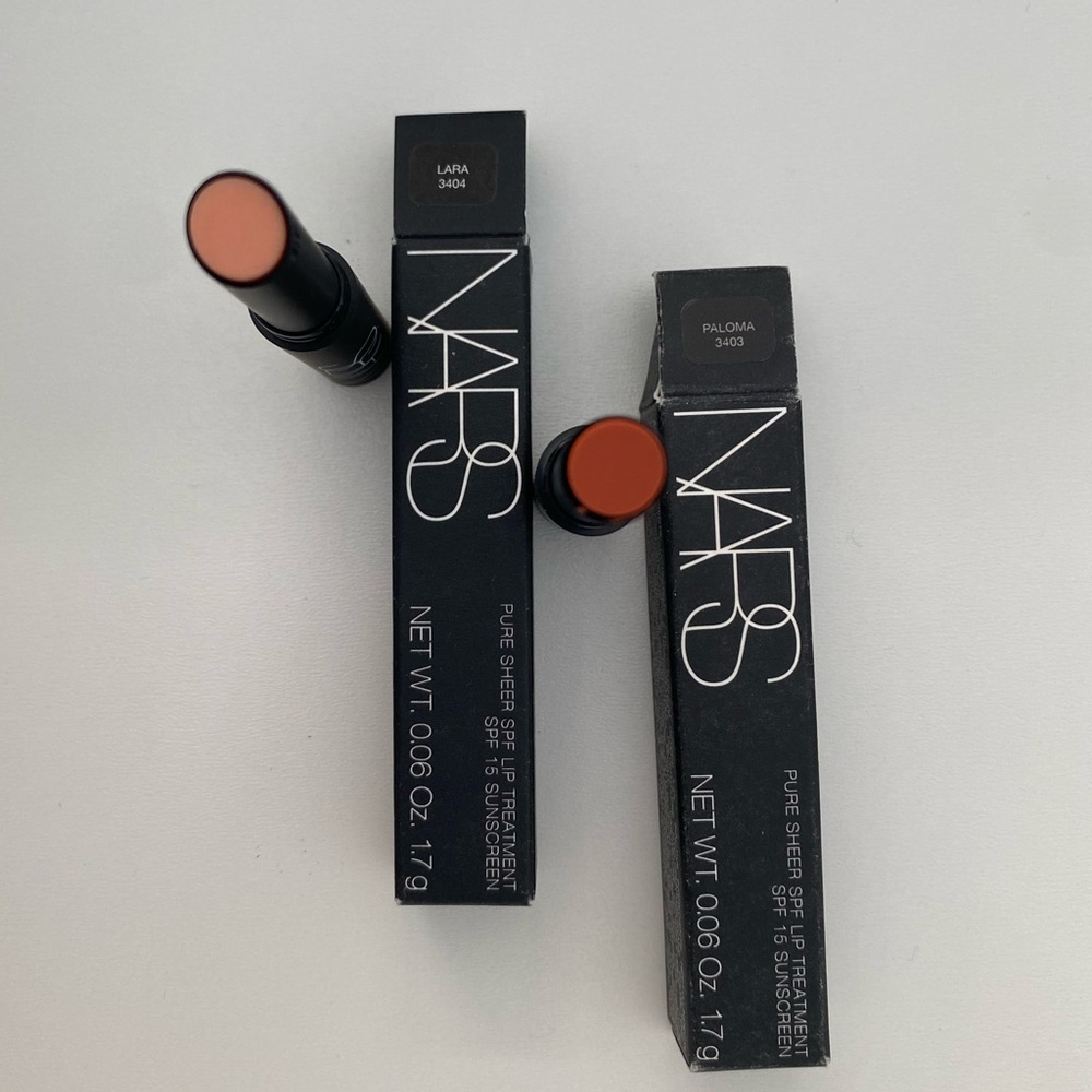 NARS Pure Sheer SPF Lip Treatment - shades Lara and Paloma